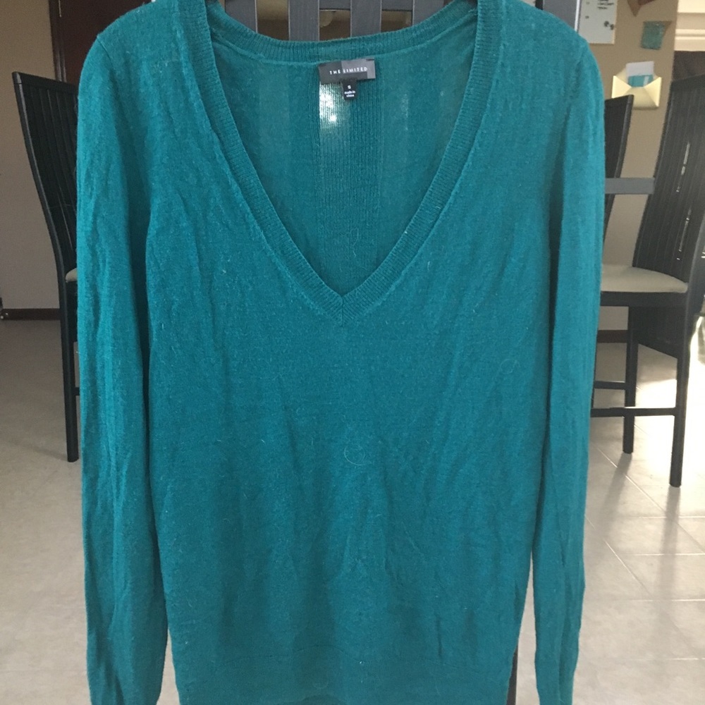 The Limited dark teal vneck sweater